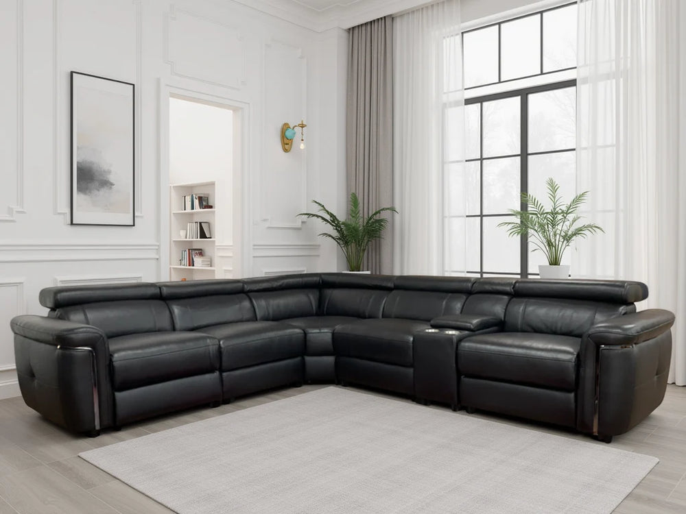 Somerville Black Large Corner Electric Recliner Sofa – Spacious Living Room Seating