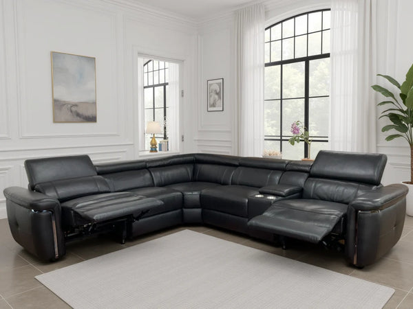 Somerville Black Large Corner Electric Recliner Sofa – Spacious Living Room Seating