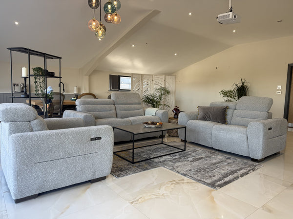 Tokyo Electric Recliner Grey 3 Seater Sofa