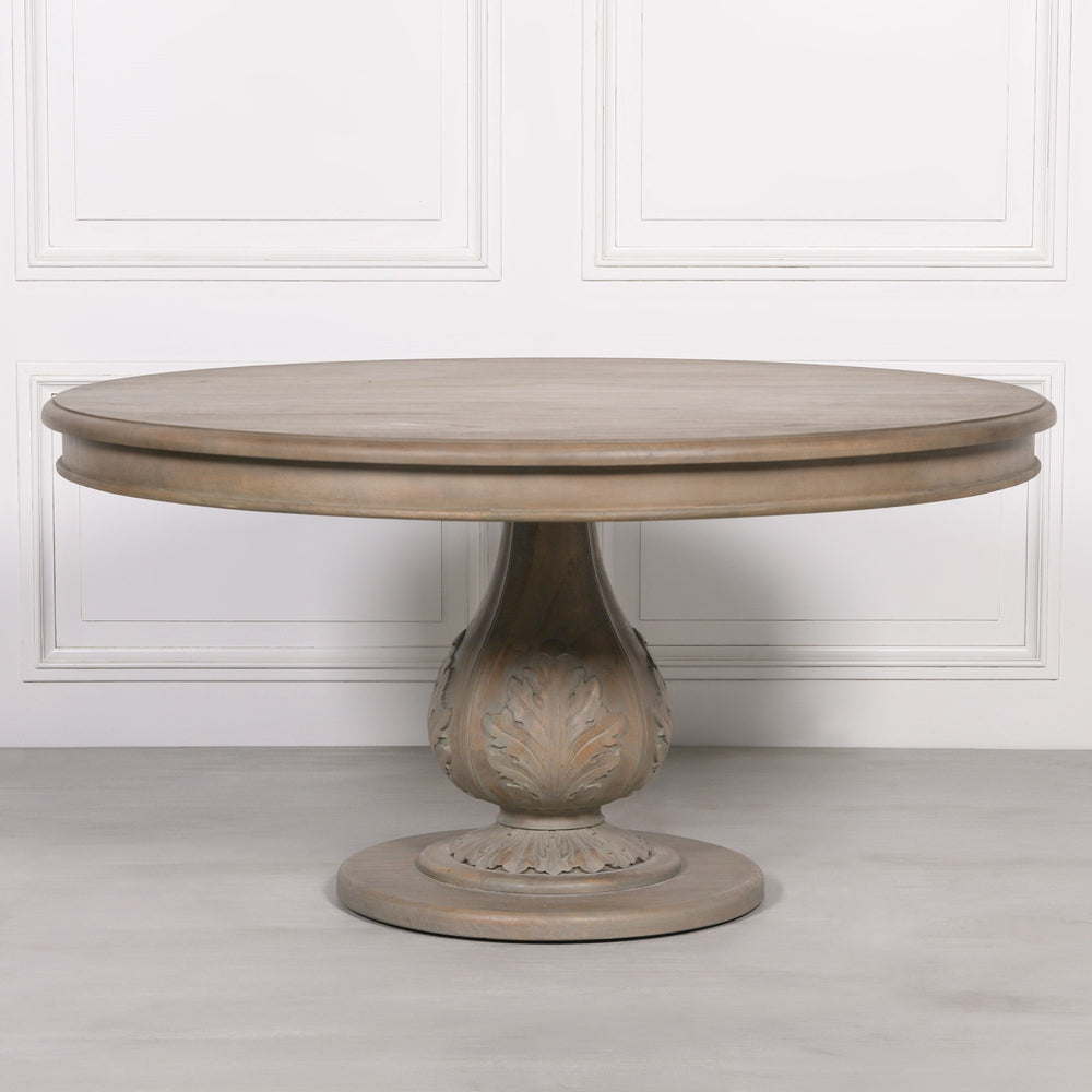 Rustic Washed 150cm Round Acorn Dining Table – view 1