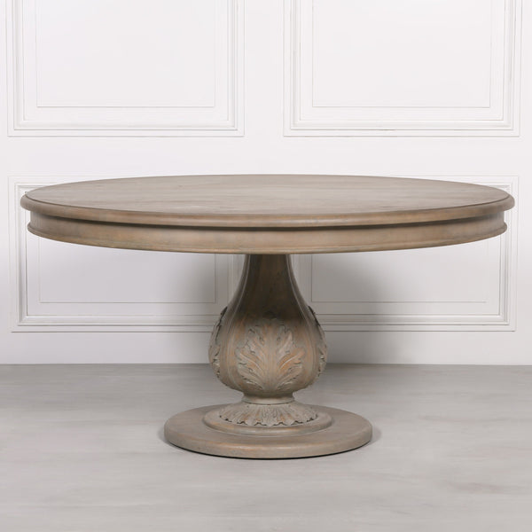 Rustic Washed 150cm Round Acorn Dining Table – view 1