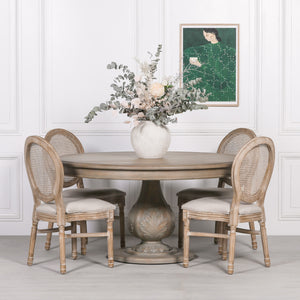 Rustic Washed 150cm Round Acorn Dining Table – view 4