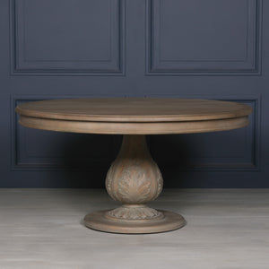 Rustic Washed 150cm Round Acorn Dining Table – view 5