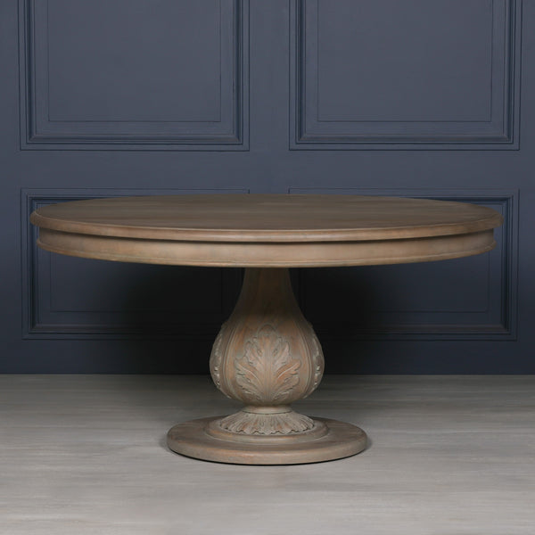 Rustic Washed 150cm Round Acorn Dining Table – view 5