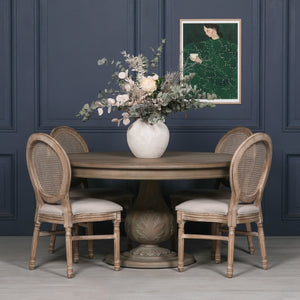 Rustic Washed 150cm Round Acorn Dining Table – view 7
