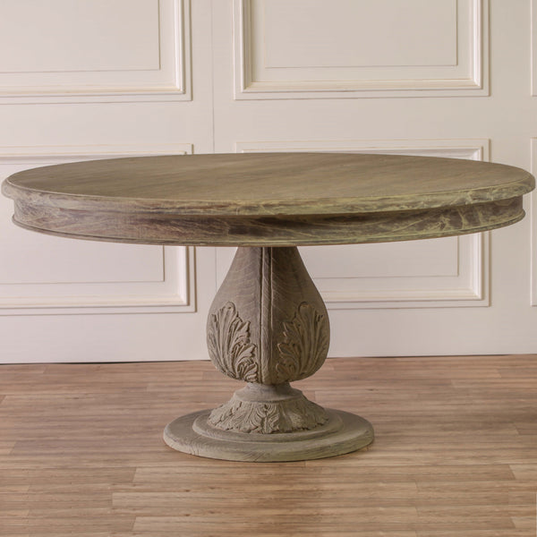 Rustic Washed 150cm Round Acorn Dining Table – view 8