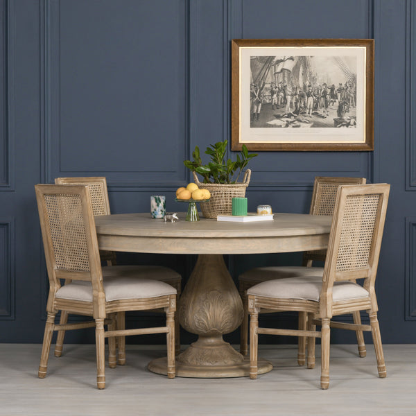 Rustic Light Wood 150cm Round Acorn Dining Table – view 7