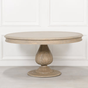 Rustic Light Wood 150cm Round Acorn Dining Table – view 1