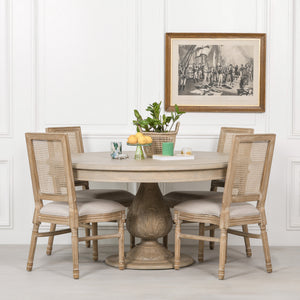 Rustic Light Wood 150cm Round Acorn Dining Table – view 4