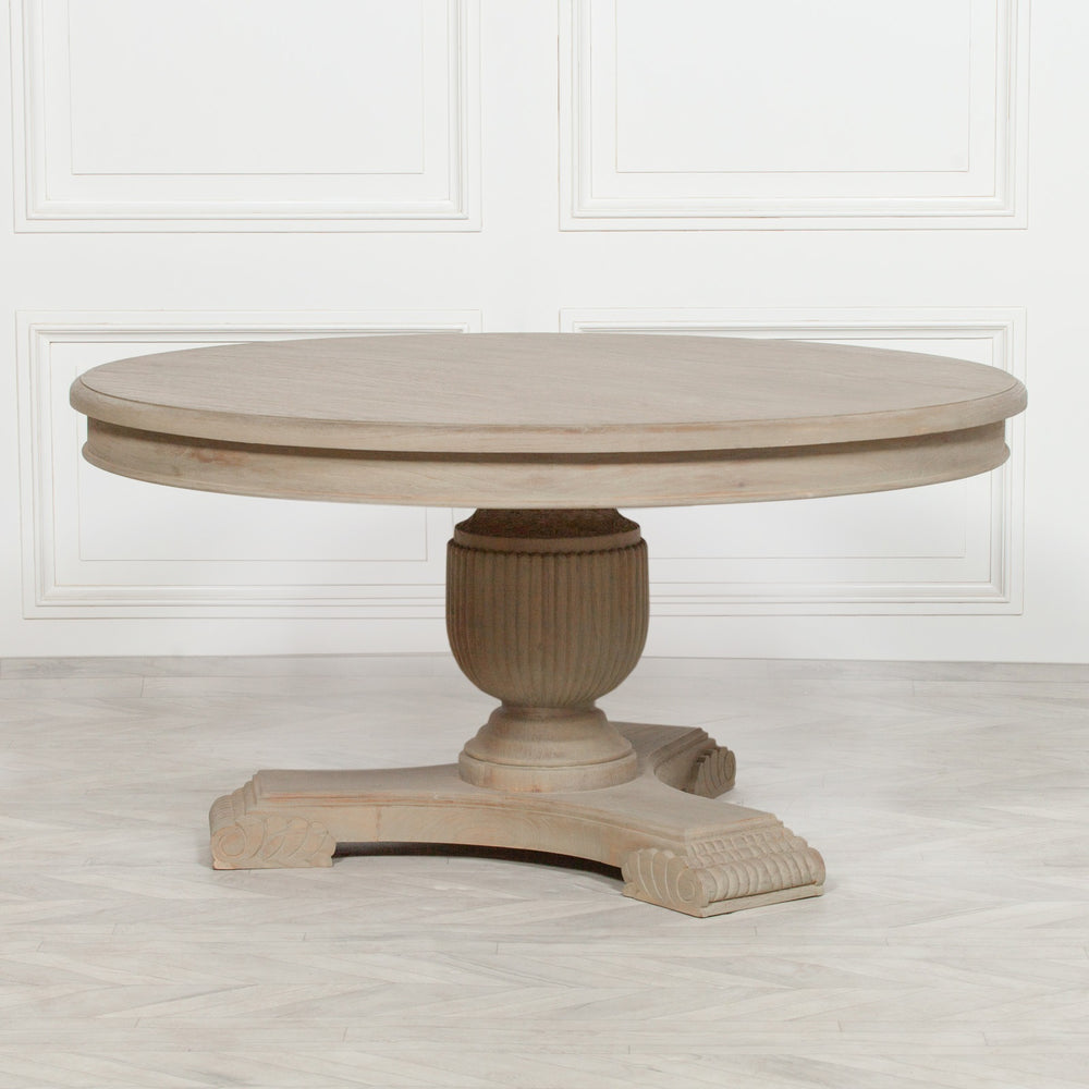 150cm Rustic Round Dining Table – view 1