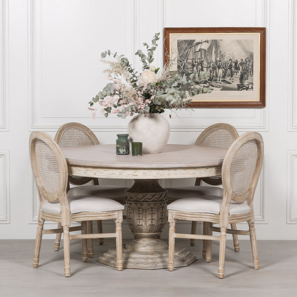 Heavy Distressed 145cm Round Dining Table – view 4