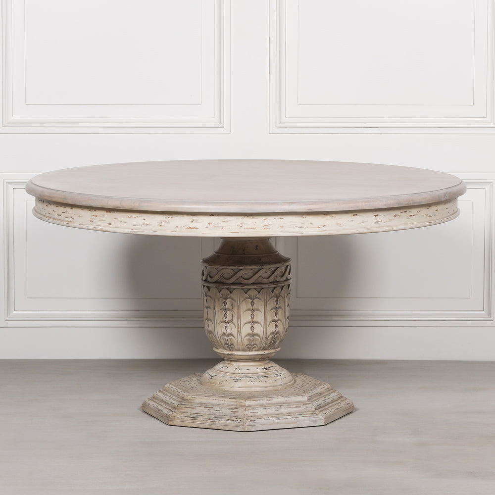 Heavy Distressed 145cm Round Dining Table – view 1