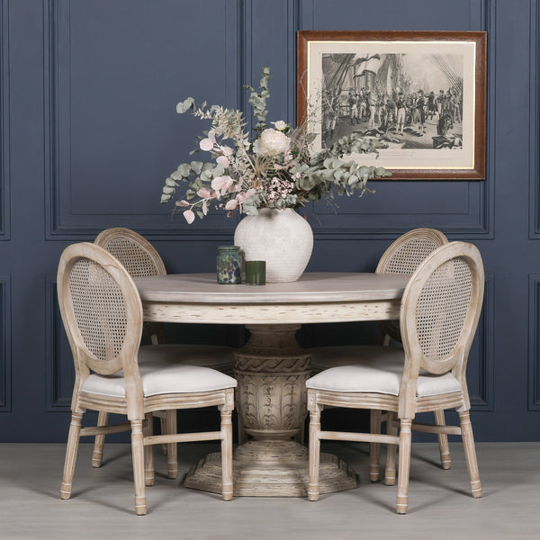 Heavy Distressed 145cm Round Dining Table – view 7