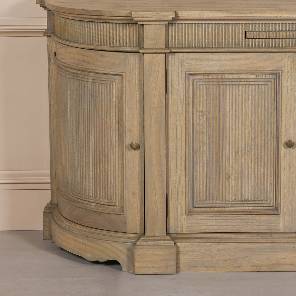 Rustic Wooden Fluted Buffet Sideboard – view 1