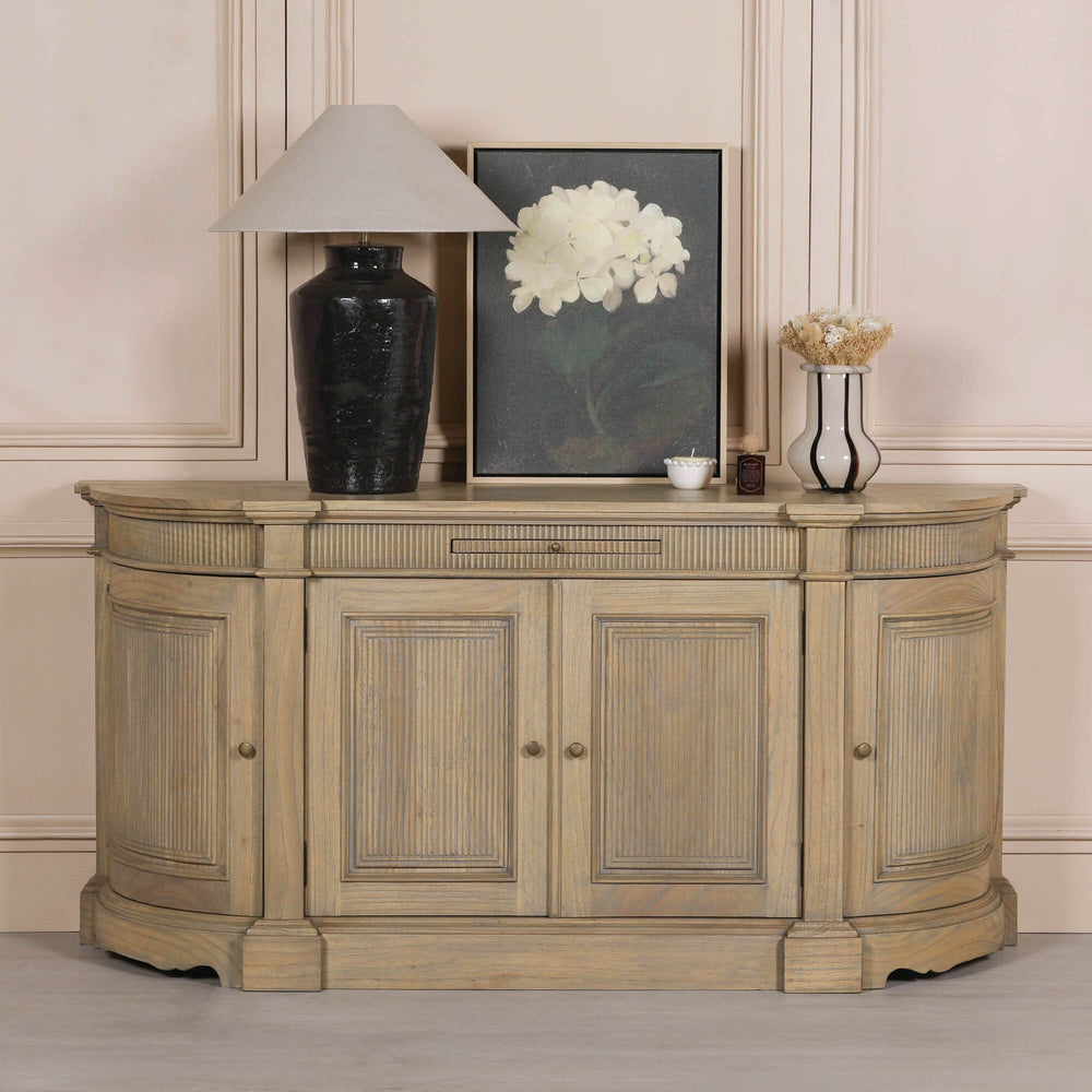 Rustic Wooden Fluted Buffet Sideboard – view 1