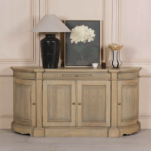 Rustic Wooden Fluted Buffet Sideboard – view 1