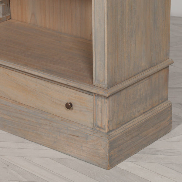 Large Rustic Wooden Bookcase with Ladder – view 12