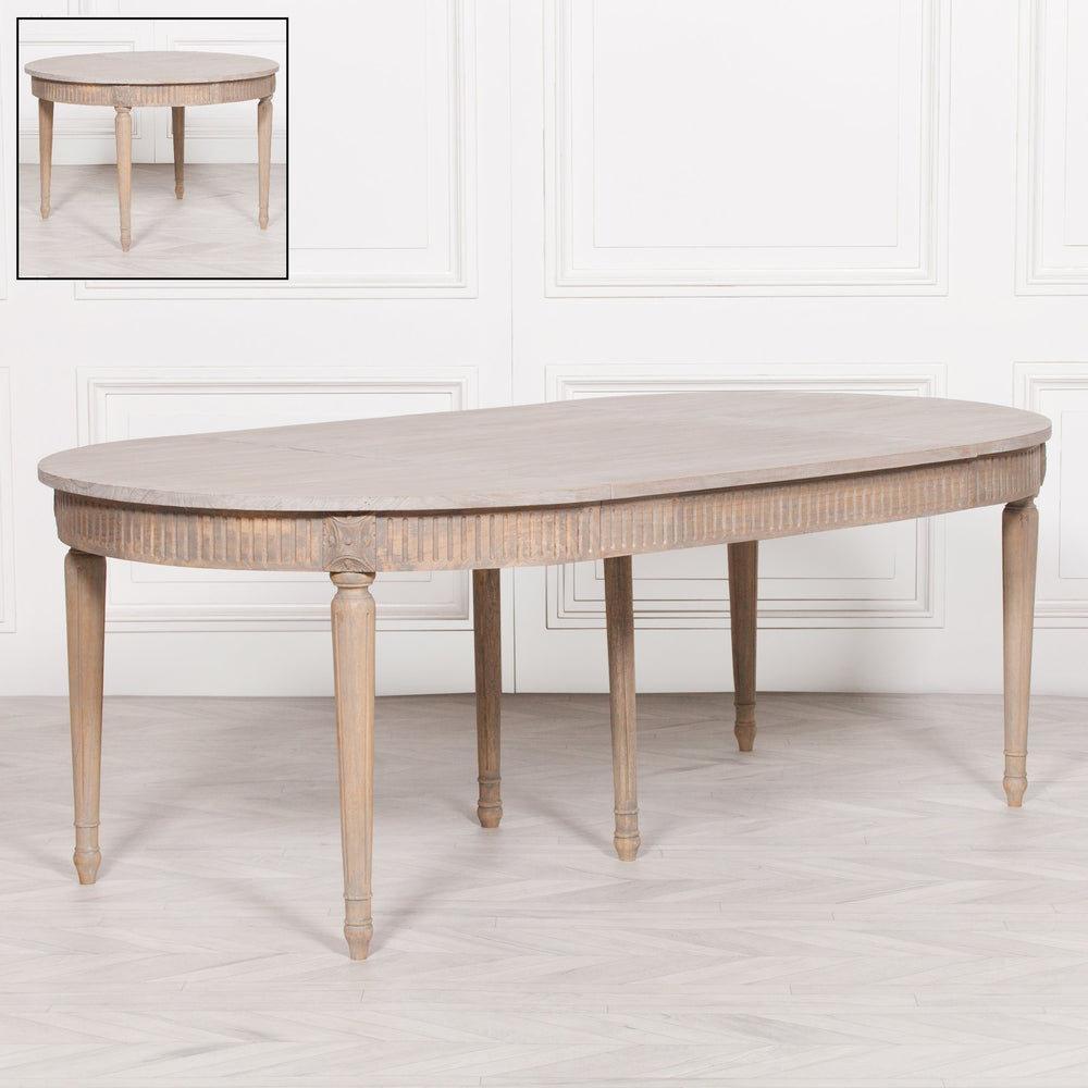 Rustic Wooden Extendable 117cm Dining Table – view 1