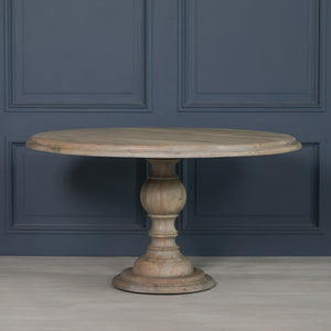 Rustic Wooden Round Dining Table 147cm – view 5
