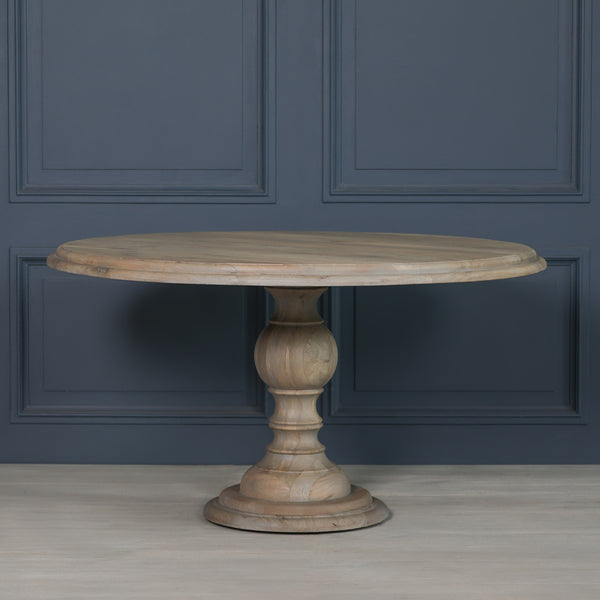 Rustic Wooden Round Dining Table 147cm – view 5