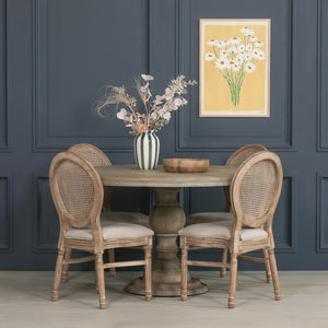 Rustic Wooden Round Dining Table 147cm – view 7