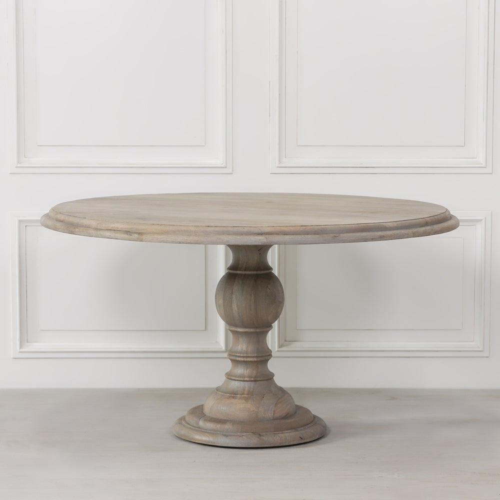 Rustic Wooden Round Dining Table 147cm – view 1