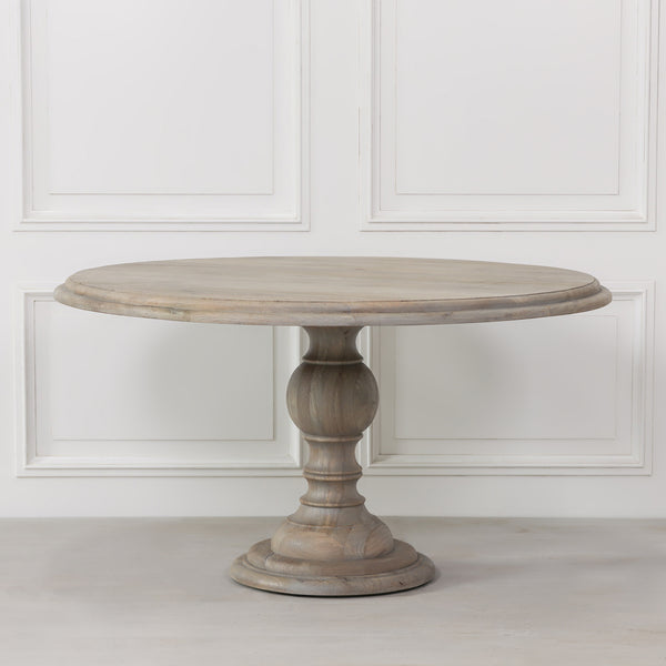 Rustic Wooden Round Dining Table 147cm – view 1