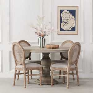 Rustic Wooden Round Dining Table 147cm – view 3
