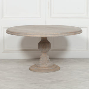 Rustic Wooden Round Dining Table 147cm – view 8