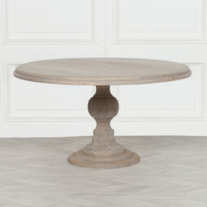 Rustic Wooden Round Dining Table 147cm – view 11