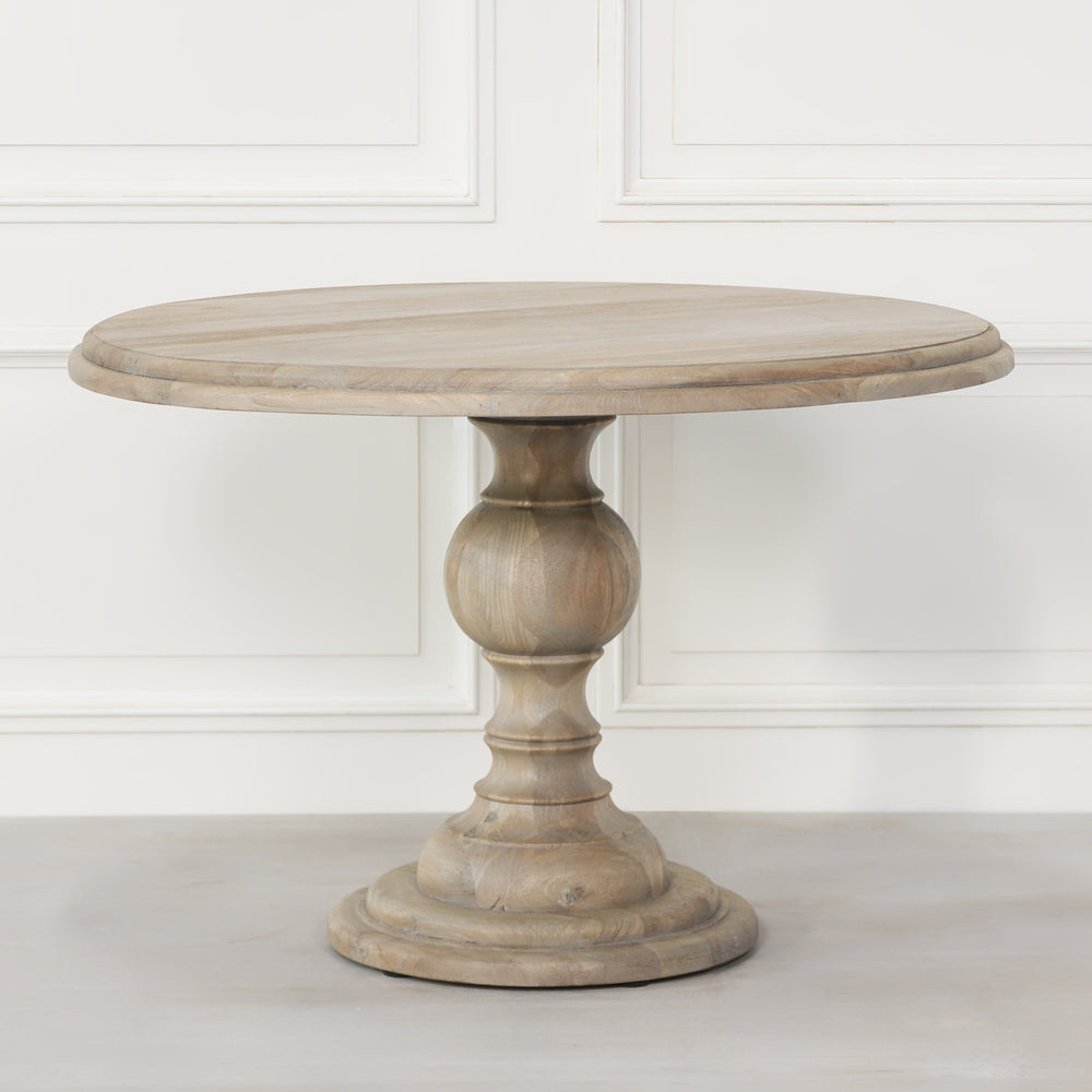 Rustic Wooden Round Dining Table 120cm – view 1