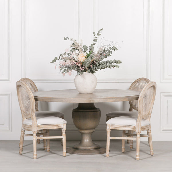 Rustic Wooden Round Dining Table 162cm – view 5
