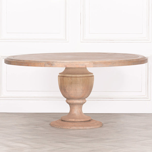 Rustic Wooden Round Dining Table 162cm – view 1