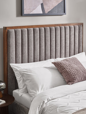 Whitmore Grey Chenille Upholstered Double Bed - Living with Luxury