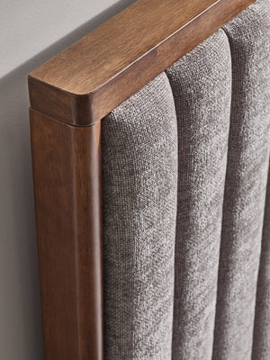 Whitmore Grey Chenille Upholstered Double Bed - Living with Luxury