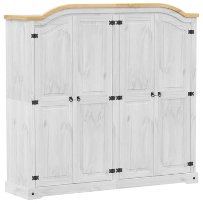 Wardrobe Corona White Solid Wood Pine Living with Luxury