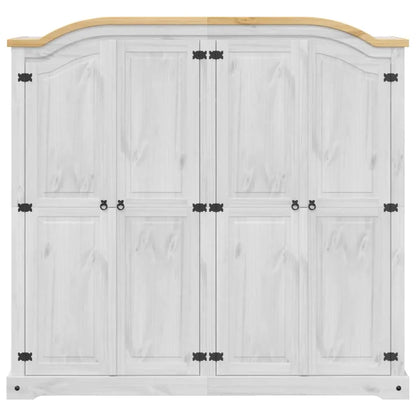 Wardrobe Corona White Solid Wood Pine Living with Luxury