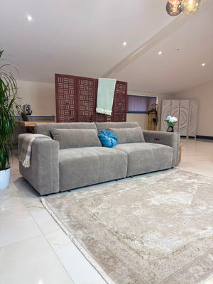 Prescott Electric Sofabed – Grey & Beige Stylish Living Room Sofa Bed