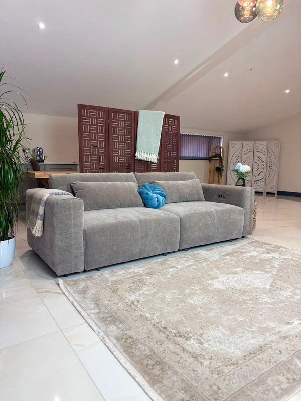 Prescott Electric Sofabed – Grey & Beige Stylish Living Room Sofa Bed