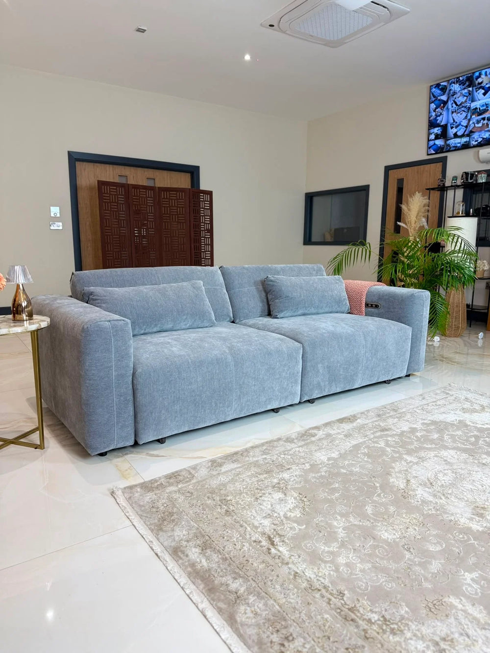 Prescott Electric Sofabed – Grey & Beige Stylish Living Room Sofa Bed