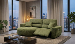 Denver Green Left Hand Electric Recliner Sofa – Upholstered Living Room Sofa