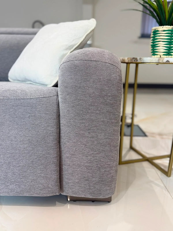 Ohio Electric Recliner Corner Sofa Grey – Fabric Living Room Corner Sofa