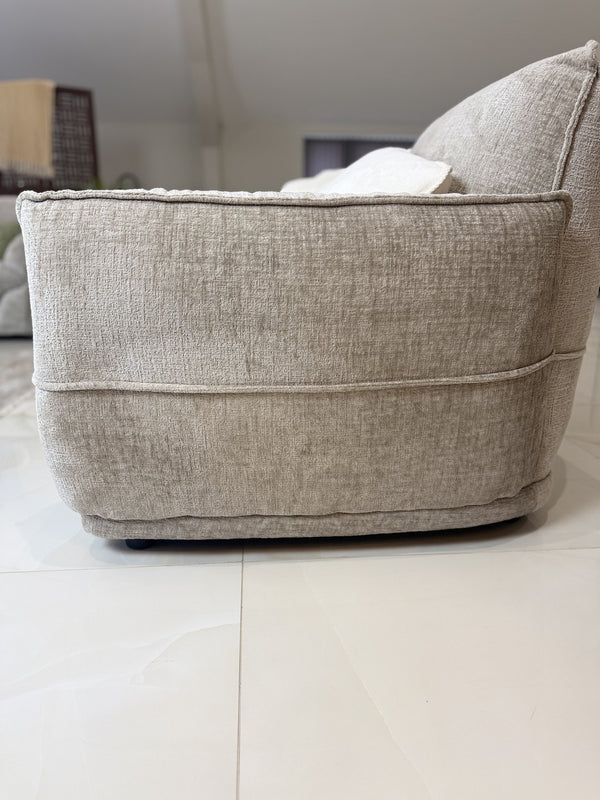 Angelo Beige 3 Seater Sofa – showroom photo