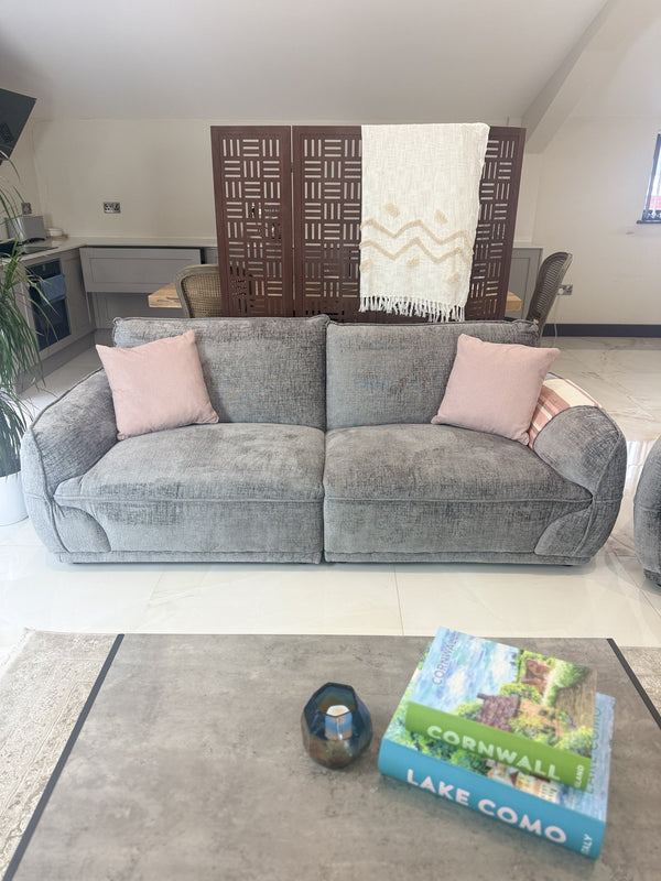 Angelo Grey 3 Seater Sofa – showroom photo
