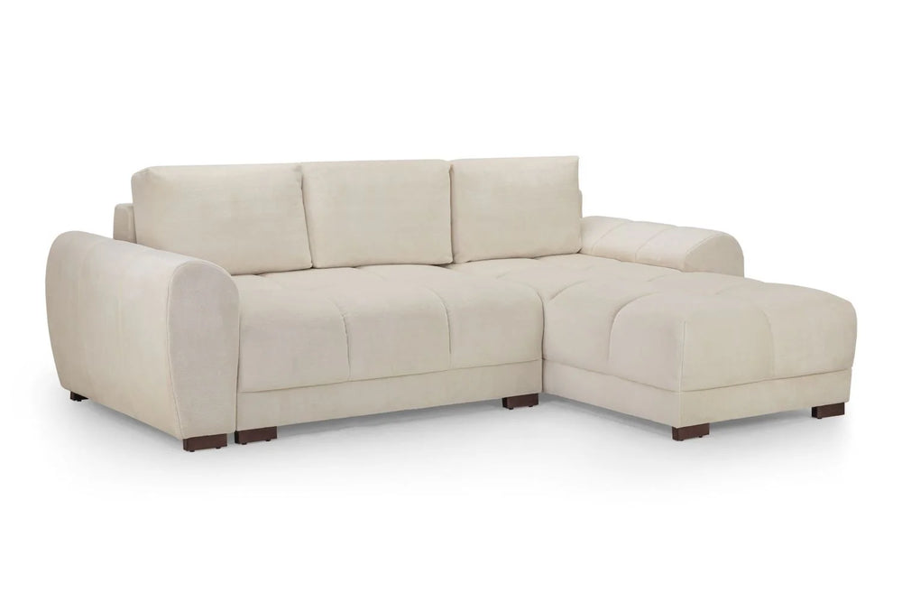 Azzuro Cream Universal Corner Sofabed – Upholstered Sofa Bed