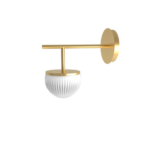 Roi Wall Single Arm – Gold Structure and Opal White Glass