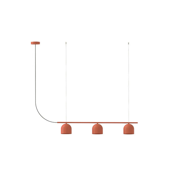 Rio Pendant Chandelier Linear 3 – Matte Terracotta Red