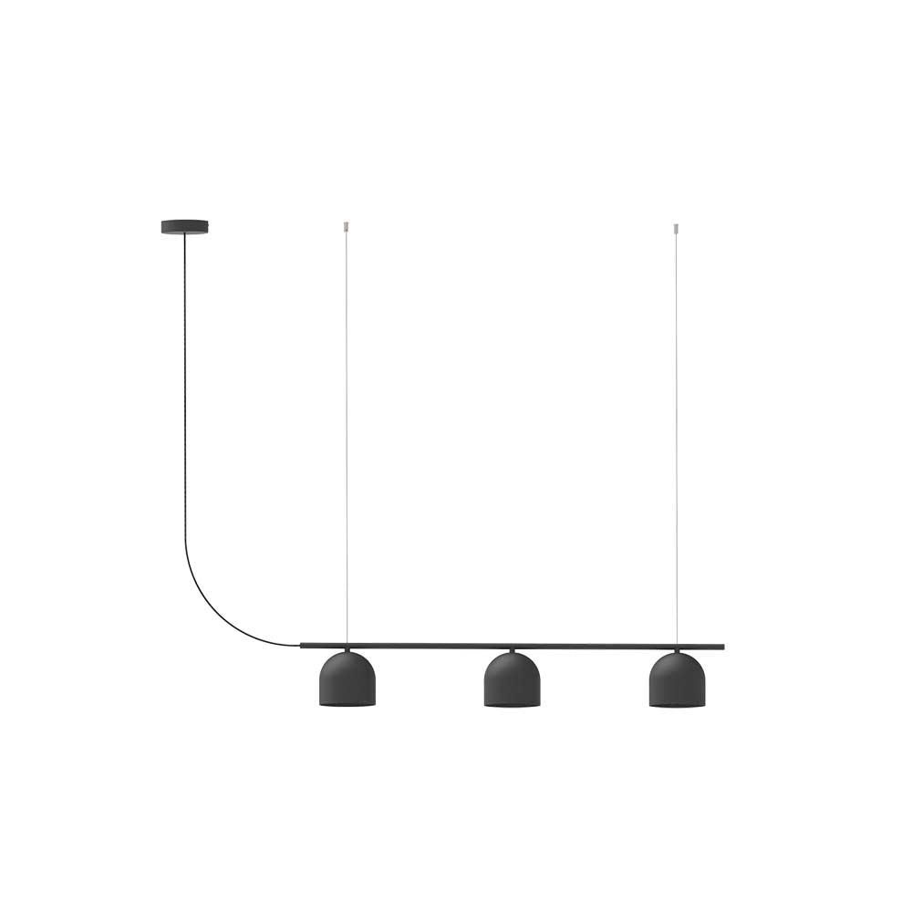 Rio Pendant Chandelier Linear 3 – Matte Black