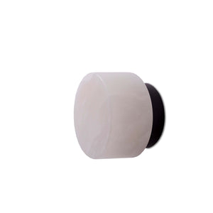 Rock Wall Ceiling 14 IP44 – Black Base and Alabaster Shade