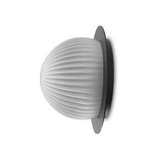 Roi Wall Ceiling Disc – Black Base and Opal White Glass